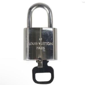 Louis Vuitton Silver Padlock Lock & Key w/Silver Chain (LVXX035) AUTHENTIC